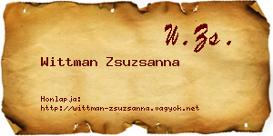Wittman Zsuzsanna névjegykártya